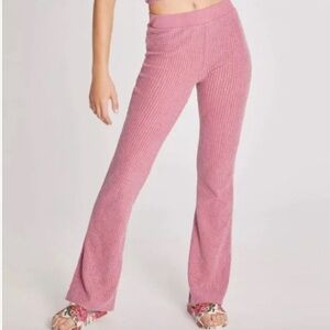 Wild Fox Pink Ribbed Flare Pants Like New Actually Never Worn🩷Small🩷Long